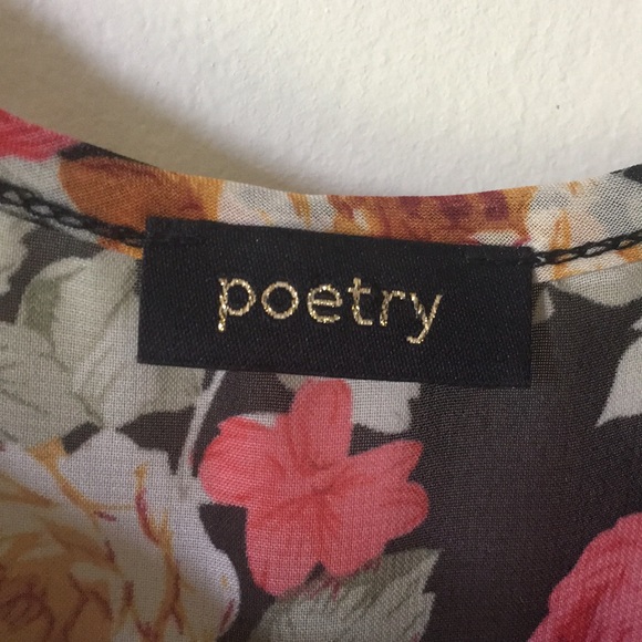 Sheer Black Floral Tiered Pattern Dress - Picture 7 of 7